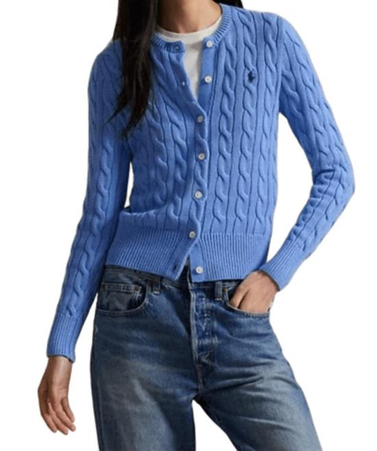 26SS 폴로 랄프로렌 폴로 자수 케이블 니트 가디건 211971868 Blue - POLO RALPH LAUREN