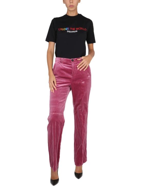  디스퀘어드2 반팔 티셔츠 Dsquared2 로고 티셔츠 블랙 - DSQUARED2