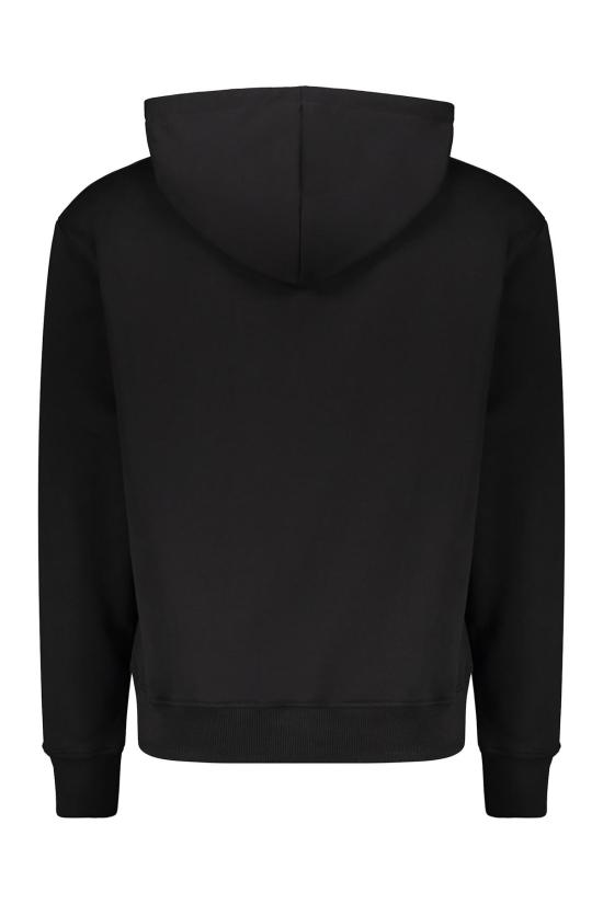  발망 긴팔 티셔츠 로고 후드티 블랙 - BALMAIN