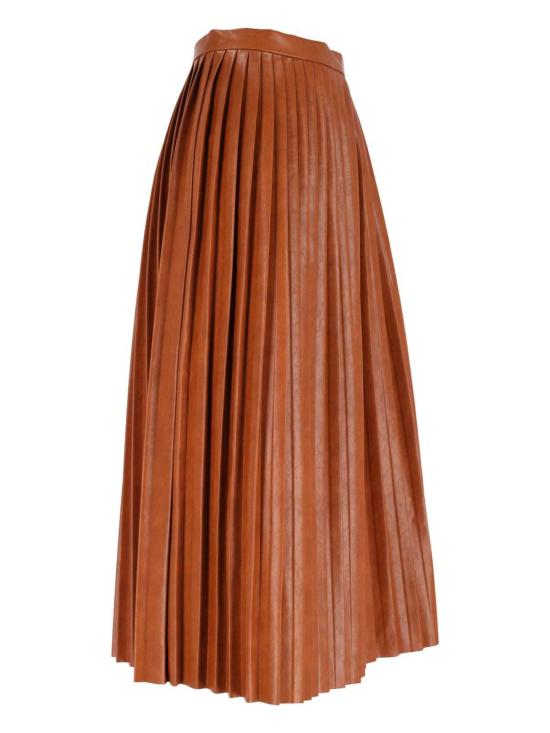  MM6 메종마르지엘라 미디 스커트 Mm6 메종 마르지엘라 미디 길이 플리츠 스커트 브라운 - MM6 MAISON MARGIELA