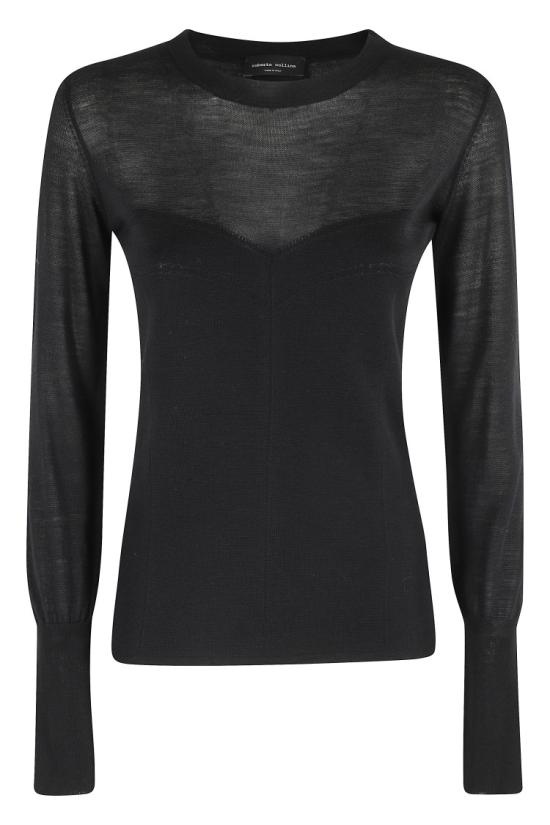 25FW 로베르토 콜리나 긴팔 티셔츠 253F03401 097 Black