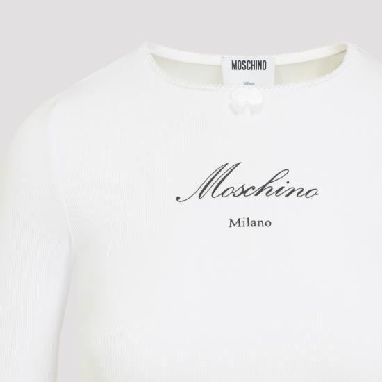 26SS 모스키노 긴팔 티셔츠 261E1203 0546 White - MOSCHINO