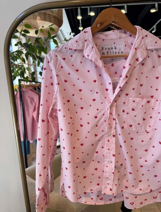  프랭크 앤 에일린 셔츠 프랭크 & 아일린 실비오 언턱블 버튼업 셔츠 핑크 스트라이프 하트