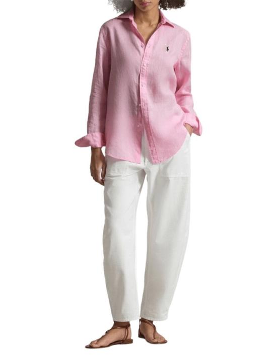 26SS 폴로 랄프로렌 포니 자수 리넨 셔츠 (211970730009) 211970730 Pink - POLO RALPH LAUREN