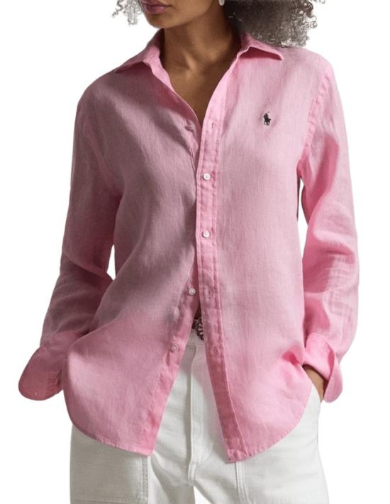 26SS 폴로 랄프로렌 포니 자수 리넨 셔츠 (211970730009) 211970730 Pink - POLO RALPH LAUREN