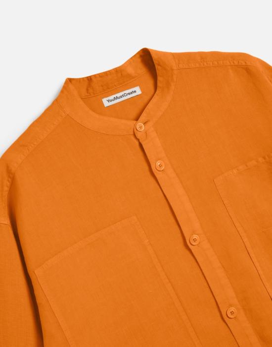 26FW 유 머스트 크리에이트 긴팔 셔츠 P2AAG Orange - YOU MUST CREATE