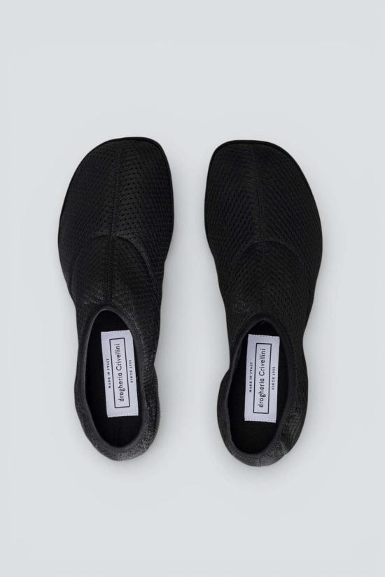  드로게리아 크리벨리니 플랫 슈즈 Drogheria Crivellini 블랙 모카 메쉬 3 D 스트레치 신발 - DROGHERIA CRIVELLINI