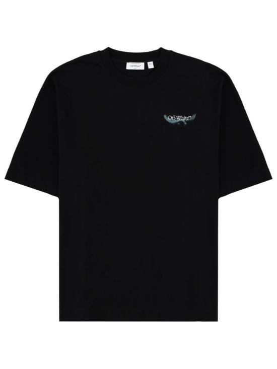  오프화이트 탑 로고 티셔츠 블랙