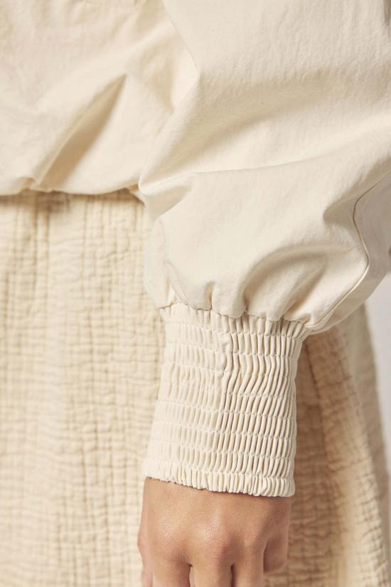  amente 봄버 자켓 아멘테 스모크 슬리브 지퍼업 재킷 에크루 - AMENTE