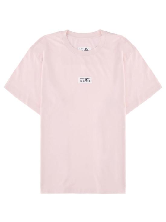  MM6 메종마르지엘라 탑 Mm6 메종 마르지엘라 숫자 티셔츠 핑크