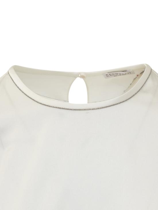  브루넬로 쿠치넬리 반팔 티셔츠 Brunello Cucinelli 스트레치 실크 티셔츠 Naturale - BRUNELLO CUCINELLI