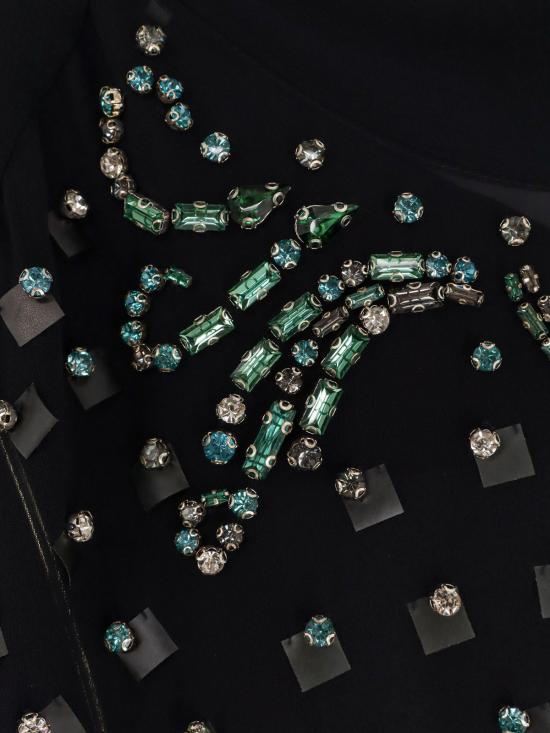  드리스 반 노튼 블라우스 Dries Van Noten 비스코스 셔츠 위드 라인스톤 셔츠 블루 - DRIES VAN NOTEN