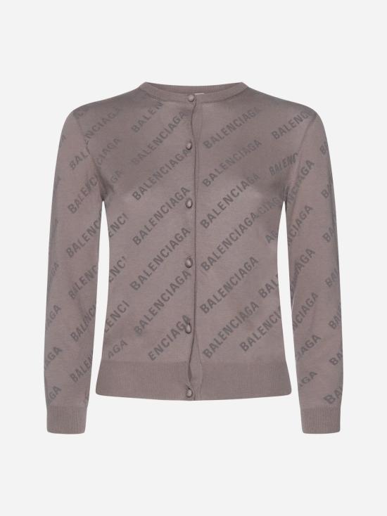  발렌시아가 가디건 로고 코튼  베이지