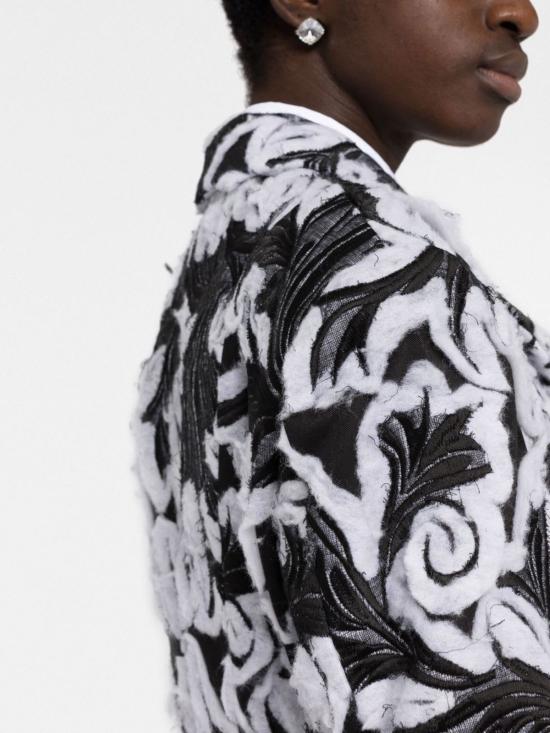  꼼데가르송 코트 Comme Des Garçons 더블 브레스티드 다마스크  블랙 - COMME DES GARCONS