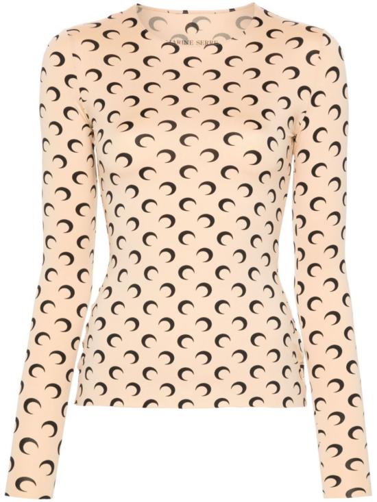  마린세르 긴팔 티셔츠 마린 세르 무노그램 크루넥  베이지