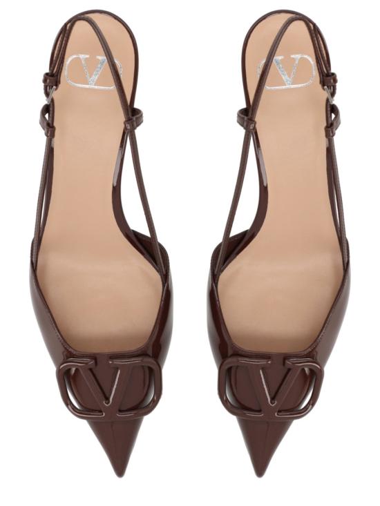  발렌티노 가라바니 힐/펌프스 슬링백 V 로고 시그니처 힐 브라운 - VALENTINO GARAVANI