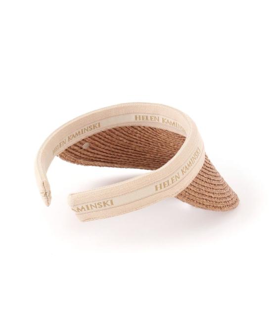26SS 헬렌카민스키 블랑카 8 바이저 HAT52204 NOUGAT NATURAL LOGO DOM - HELEN KAMINSKI