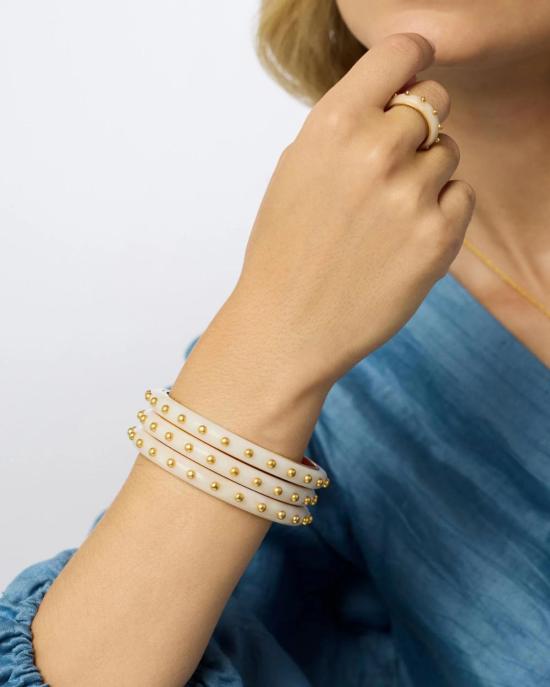  줄리 보스 커프스 링크/타이 홀더 콜레트 뱅글 골드 - JULIE VOS