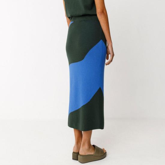  에스케이에프케이 미디 스커트 Skfk 노엘리아 스커트 블루 - SKFK