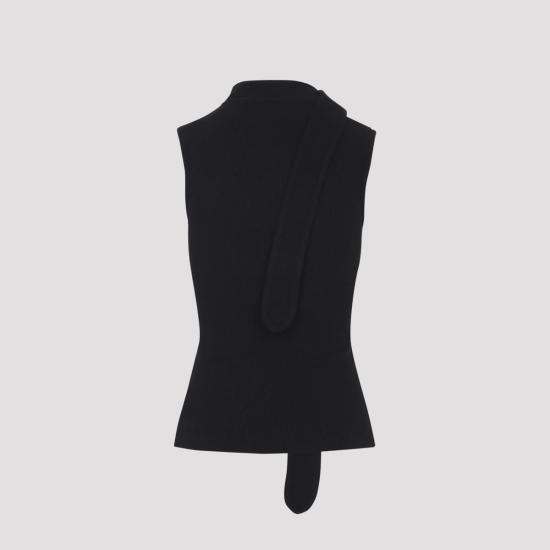 26SS 르메르 어시메트리컬 피티드 탑 TS0004LJ1030999 BLACK DOM - LEMAIRE