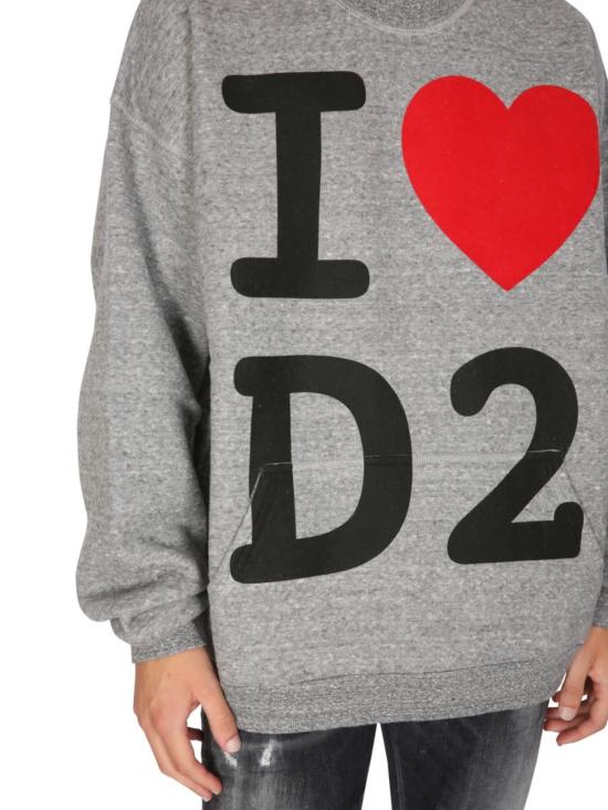  디스퀘어드2 긴팔 티셔츠 Dsquared2 I Love D2 스웨트셔츠 그레이 - DSQUARED2