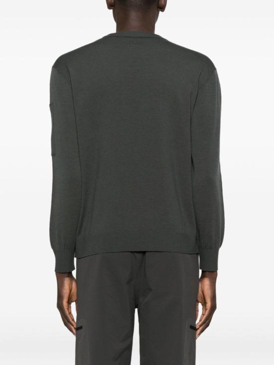  씨피 컴퍼니 스웨터 C.P. 회사 로고 울 크루넥  (회색) - C.P. COMPANY