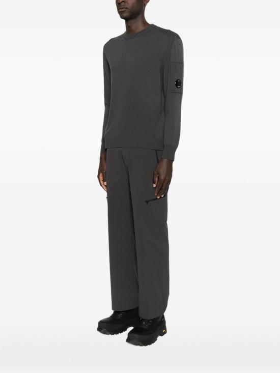  씨피 컴퍼니 스웨터 C.P. 회사 로고 울 크루넥  (회색) - C.P. COMPANY