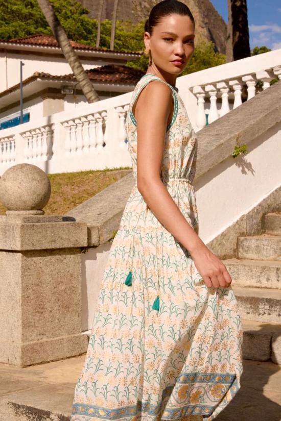  올리펀트 롱 원피스 민소매 파이핑 맥시 드레스 - OLIPHANT