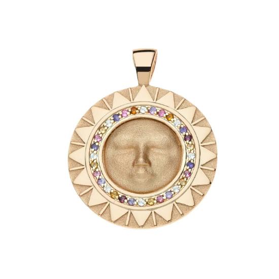  제인 윈 주얼리 목걸이/팬던트 강렬한 불타는 태양 코인 펜던트 목걸이 - JANE WIN JEWELRY