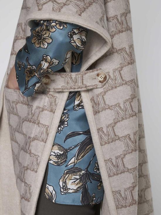  막스마라 코트 막스 마라 제니카 캐시미어 및 울 양면 케이프 베이지 - MAX MARA
