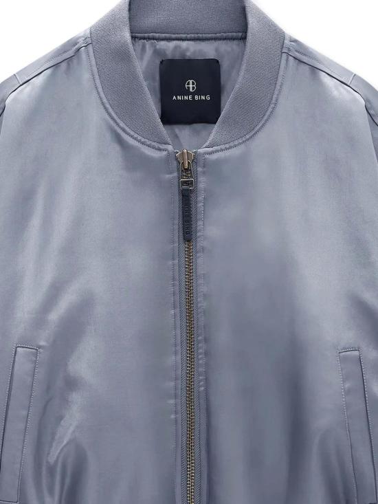  애니빙 봄버 자켓 아니네 빙 크롭 레온 봄버 재킷 다크 그레이 - ANINE BING