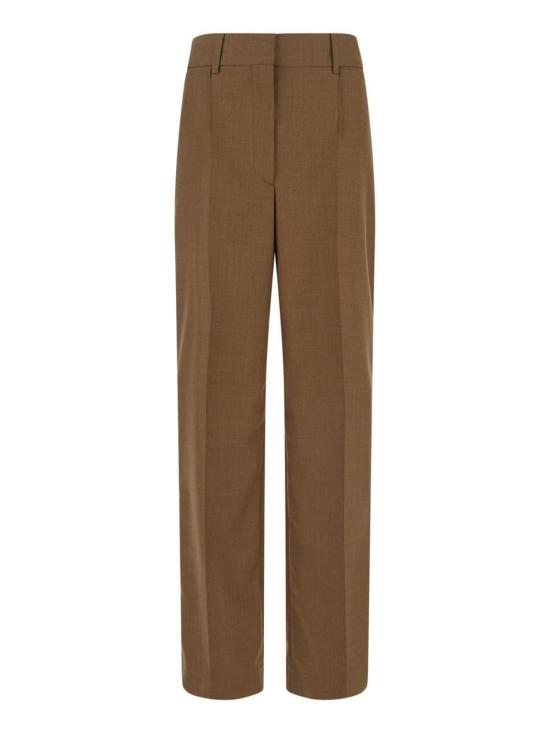  버버리 스트레이트 팬츠 와이드 레그 팬츠 베이지