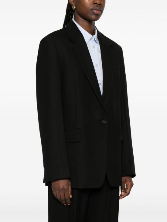  토템 수트 자켓 울 블렌드 싱글 브레스트 블레이저 블랙 - TOTEME
