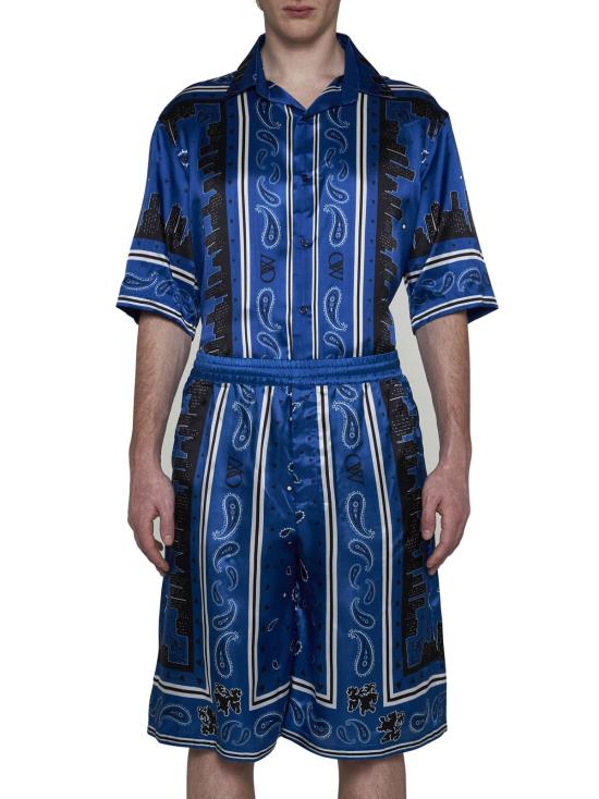  오프화이트 숏팬츠 반다나 비스코스 반바지 (블루) - OFF WHITE