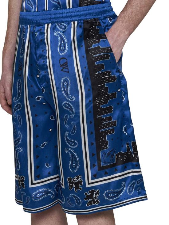  오프화이트 숏팬츠 반다나 비스코스 반바지 (블루) - OFF WHITE
