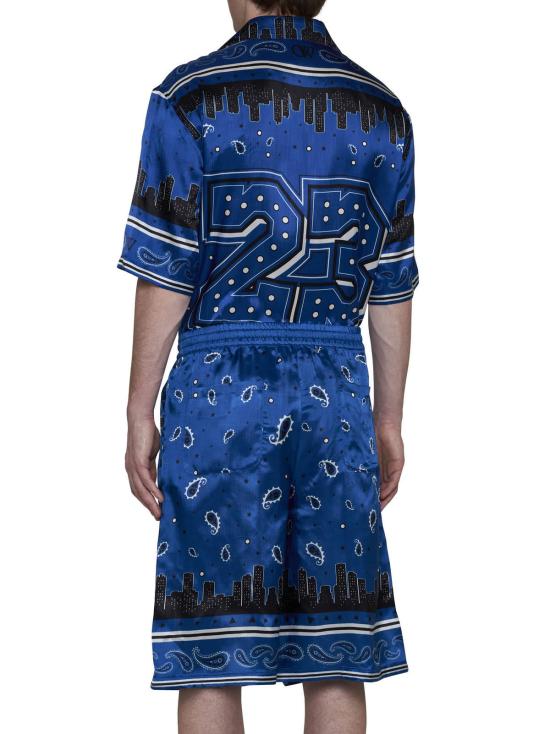  오프화이트 숏팬츠 반다나 비스코스 반바지 (블루) - OFF WHITE