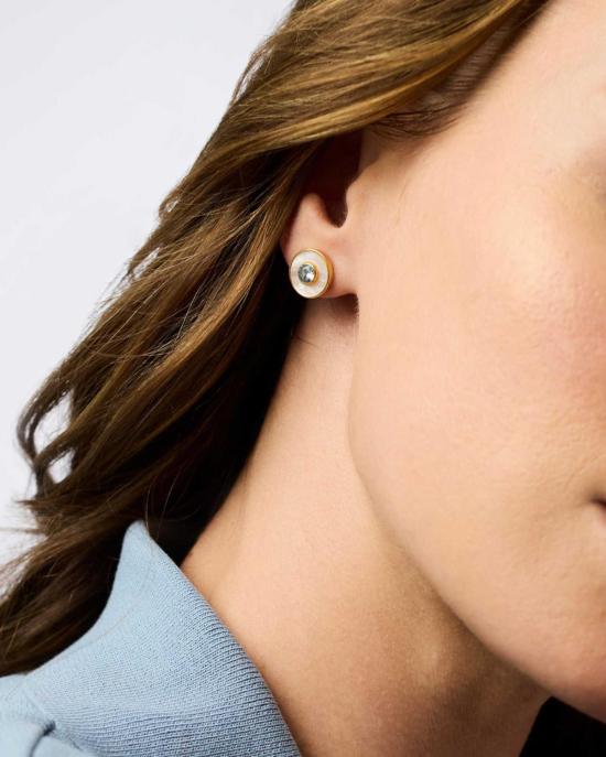  줄리 보스 이어링 콜레트 서클 스터드 , 캘세도니 블루 - JULIE VOS