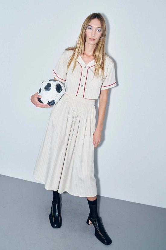  Fashion Brand Company 롱 스커트 패션 브랜드 회사 야구 스트라이프 파크 - FASHION BRAND COMPANY