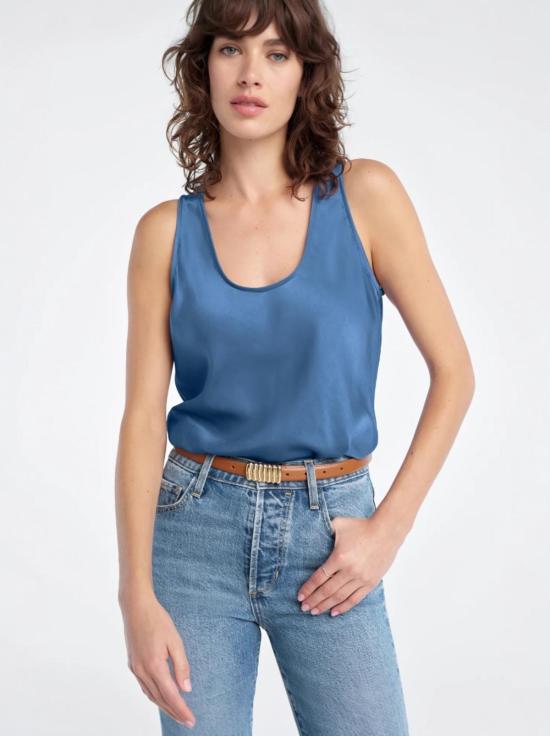  페이보릿 도우터 민소매 티셔츠 가장 사랑하는 딸 깨끗한 탱크 리버 블루