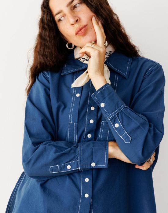  Noble 데님 셔츠 노블 칼라 셔츠 네이비 - OTHER BRANDS