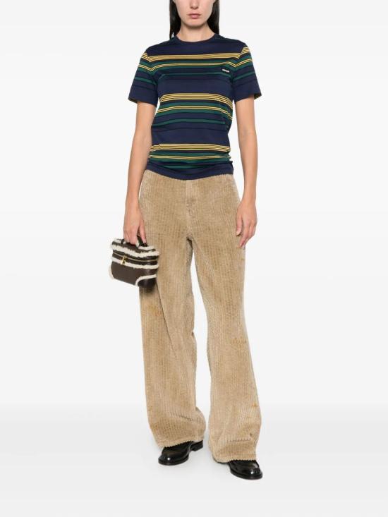 26SS 미우미우 반팔 티셔츠 MJNA09SOOO 18ZV F0V9D BLU BOTTIGLIA - MIU MIU