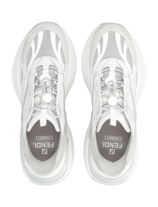 26SS 펜디 F-라이트 가죽 메쉬 러닝 슈즈 8E8887 AYFP F1V80 WHITE DOM - FENDI