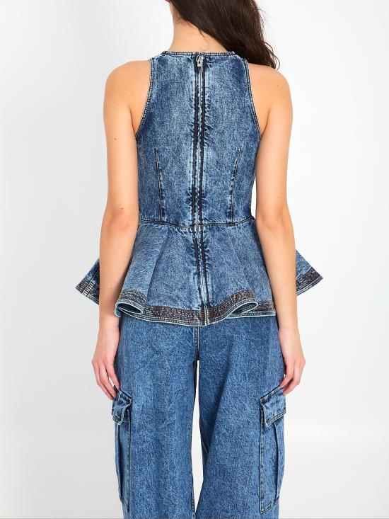 26SS 알라이아 반팔 티셔츠 AA9H14010T535C BLUE - ALAIA