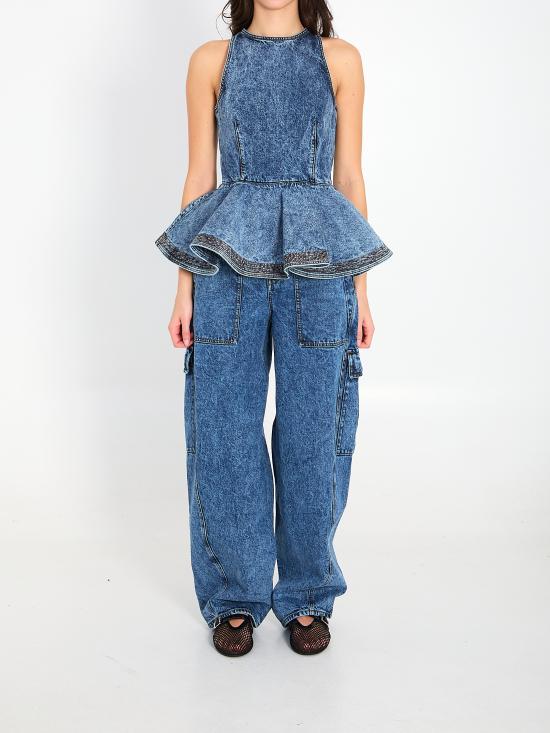 26SS 알라이아 반팔 티셔츠 AA9H14010T535C BLUE - ALAIA
