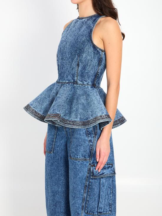 26SS 알라이아 반팔 티셔츠 AA9H14010T535C BLUE - ALAIA