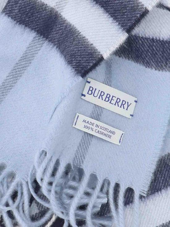 26SS 버버리 체크 캐시미어 스카프 8112636 Blue - BURBERRY