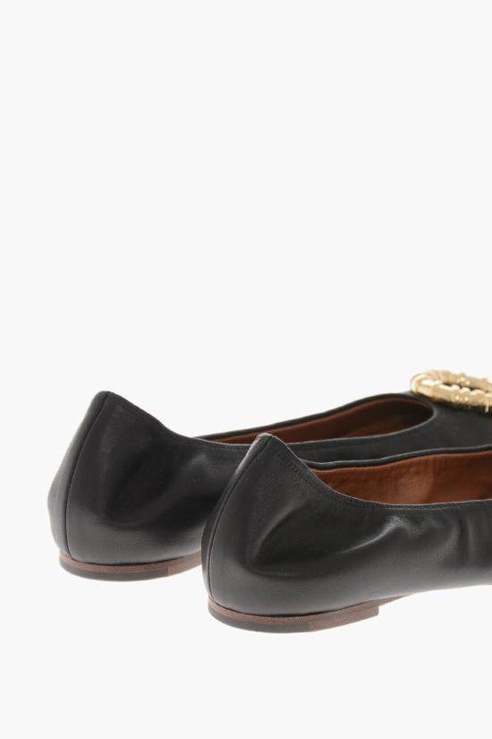  랑방 플랫 슈즈 FWBAMB03 NAPAP24 10 Black - LANVIN