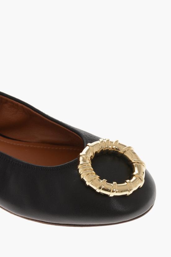  랑방 플랫 슈즈 FWBAMB03 NAPAP24 10 Black - LANVIN