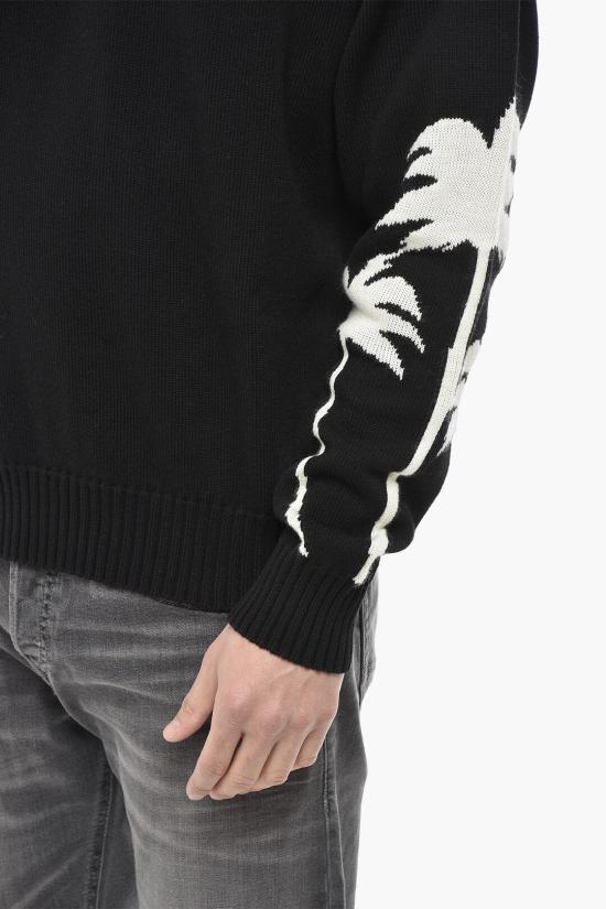  팜앤젤스 스웨터 PMHE081S25KNI0011003 Black - PALM ANGELS