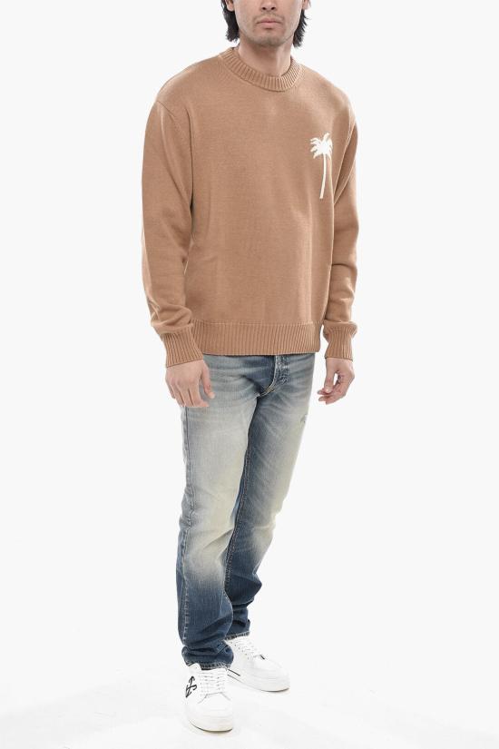  팜앤젤스 스웨터 PMHE080S25KNI0016103 Brown - PALM ANGELS